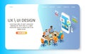 UX or UI design landing page website vector template