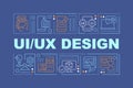 UX UI design word concepts dark blue banner Royalty Free Stock Photo