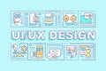 UX UI design word concepts turquoise banner Royalty Free Stock Photo