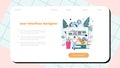 UX and UI designer web banner or landing page. App or website Royalty Free Stock Photo