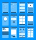 UX UI Flowchart. Mock-ups mobile application concept flat desig