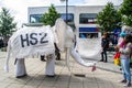 UXBRIDGE, ENGLAND- 2 September 2021: Extinction Rebellion protesting against HS2 in Uxbridge Royalty Free Stock Photo