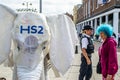 UXBRIDGE, ENGLAND- 2 September 2021: Extinction Rebellion protesting against HS2 in Uxbridge Royalty Free Stock Photo