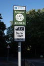 UXBRIDGE, LONDON, ENGLAND - 12 July 2023: Newly-installed ULEZ signage in Uxbridge