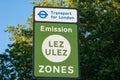 UXBRIDGE, LONDON, ENGLAND - 12 July 2023: Newly-installed ULEZ signage in Uxbridge