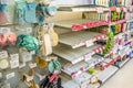 UXBRIDGE, LONDON/ENGLAND Ã¢â¬â MARCH 14 2020: Empty shelves of hand sanitiser and handwash in Boots, Uxbridge, England