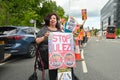 UXBRIDGE, LONDON - 9 July 2023: People protesting against ULEZ expansion