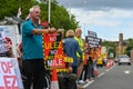 UXBRIDGE, LONDON - 9 July 2023: People protesting against ULEZ expansion