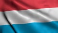 uxembourg Flag. Waving Fabric Satin Texture Flag of Luxembourg 3D illustration. Royalty Free Stock Photo