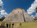 Uxmal, Merida, Mexico, America [The great pyramid of magician in Uxmal archeological site, tourist destination, indian Aztec Mayan