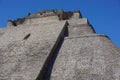 Uxmal, Mexico: Closeup of the Mayan Pyramid of the Magician Royalty Free Stock Photo