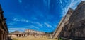 UXMAL, MEXICO - FEB 28, 2016: Tourists between the Nun`s Quadrangle Cuadrangulo de las Monjas building complex and the Royalty Free Stock Photo