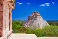 Uxmal, Mexico - Magician Pyramid, Maya civilization in Yucatan Royalty Free Stock Photo
