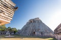 Uxmal, Yucatan, Mexico. Pyramid of the Magician. Royalty Free Stock Photo