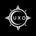 UXO abstract technology logo design on Black background. UXO creative initials letter logo concept