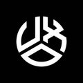 UXO letter logo design on black background. UXO creative initials letter logo concept. UXO letter design
