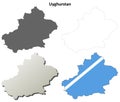 Uyghurstan outline map set - Uyghur version