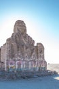 UYUNI, BOLIVIA DEC, 2018: The Dakar Bolivia Monument made from salt bricks. Uyuni, Potosi, Bolivia