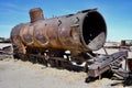 Rusting Vintage Steam Locomotive at The Cementerio de Trenes\' or Great Train Graveyard.