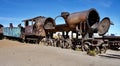 Rusting Vintage Steam Locomotive at The Cementerio de Trenes\' or Great Train Graveyard.