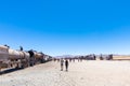 Bolivia Uyuni tourists at the train cemetery