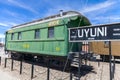 Uyuni train station old carriage. amazing salt plains in the Andean mountains Royalty Free Stock Photo