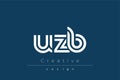 UZB Creative Unique Modern Letter Logo Design Royalty Free Stock Photo