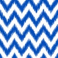 Uzbek ikat silk fabric pattern, indigo blue and white colors Royalty Free Stock Photo
