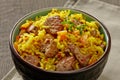 Uzbek national dish plov Royalty Free Stock Photo