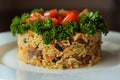 Uzbek plov on plate