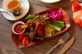 Uzbek qozon kabob, lamb chops simmered in cauldron Royalty Free Stock Photo