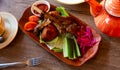 Uzbek qozon kabob, lamb chops simmered in cauldron Royalty Free Stock Photo