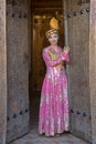 Uzbek woman in local clothes, Khiva, Uzbekistan