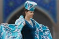 Uzbek woman in national costumes, Bukhara, Uzbekistan