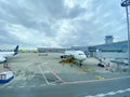 Uzbekistan airways Boeing 767 at Domodedovo airport, Moscow Royalty Free Stock Photo