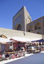 UZBEKISTAN, KHIVA, SEPTEMBER 20, 2015: the tourist street with souvenirs in the old city. Khiva. Uzbekistan