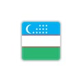 Uzbekistan national flag flat icon