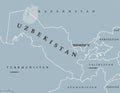 Uzbekistan political map Royalty Free Stock Photo