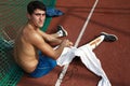 Uzbekistan`s Yorqinbek Odilov prepares after practice for Asian Para Games 2018