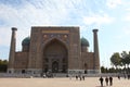 Uzbekistan Samarkand Veiw at Registan and Ulugh Beg and Tilya-Kori Madrasahs