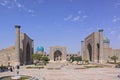 Uzbekistan Samarkand Veiw at Ulugh Beg and Tilya-Kori Madrasahs