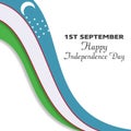 Uzbekistan 1st September Happy Independence Day isolated on whit