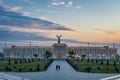 UZBEKISTAN, TASHKENT - JANUARY 4, 2023: The territory of the park New Uzbekistan with Monument of Independence in the