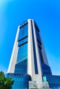 Uzbekistan, Tashkent - March 24, 2023: The building of the National Bank of Uzbekistan against the backdrop of a clear