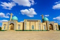 Uzbekistan, Tashkent - October 4, 2023: Hazrati Imam complex on a sunny day with a cloudy sky.