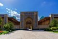 Uzbekistan, Tashkent - October 4, 2023: Hazrati Imam complex on a sunny day with a cloudy sky.
