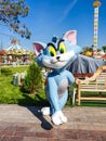 Uzbekistan, Tashkent. Tom grey cat toy character form Tom and Jerry animation cartoon. Culture and Leisure Park Ashgabat