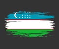 Uzbekistani flag brush grunge background. Vector illustration.