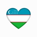 Uzbekistani flag heart-shaped sign. Vector illustration.