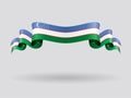 Uzbekistani flag wavy abstract background. Vector illustration.